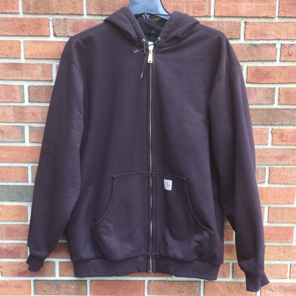 VTG Carhartt Rain Defender Thermal Lined Heavyweight Sweatshirt Jacket XLT - Picture 2 of 12